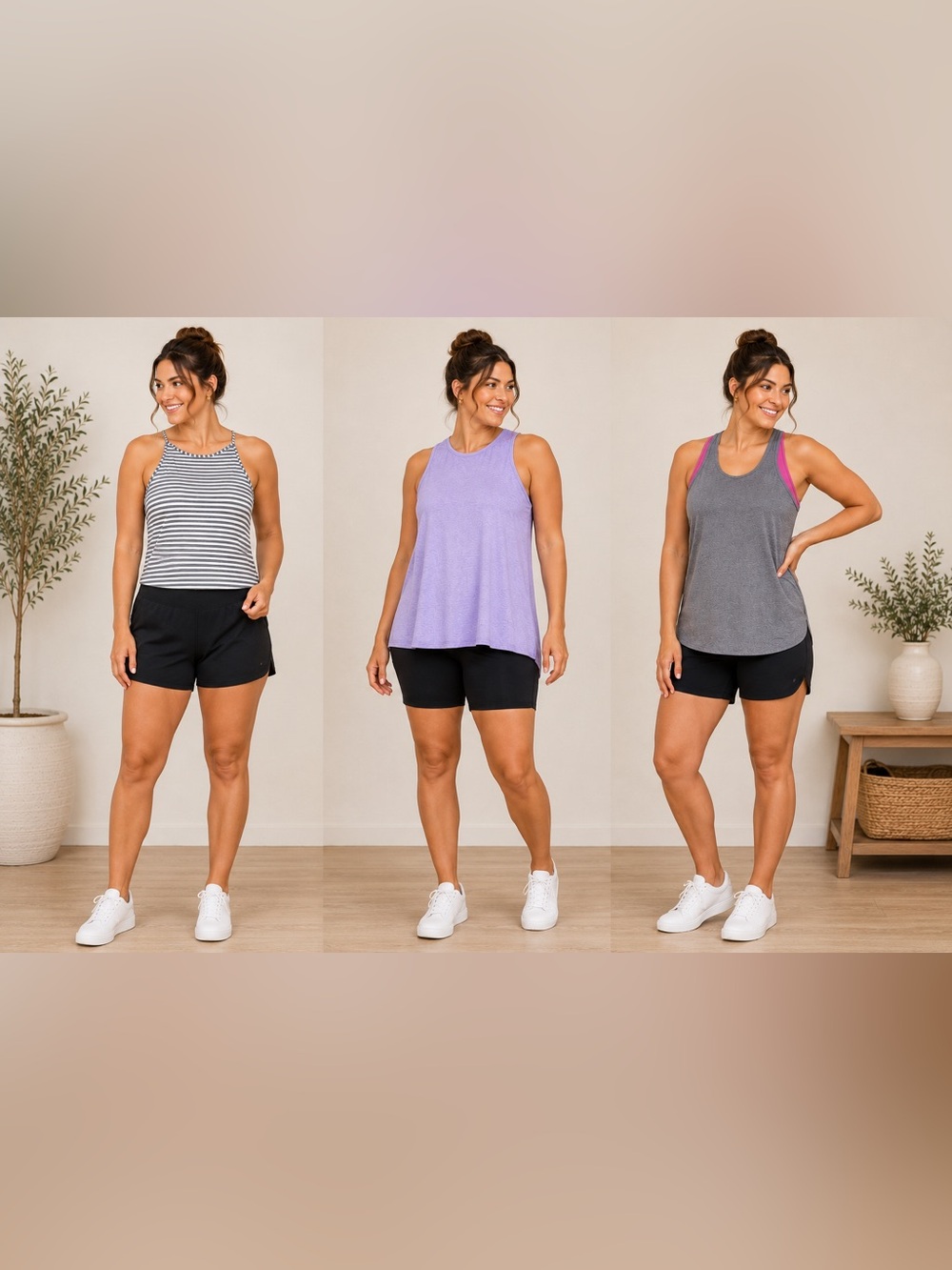 Lululemon Tank Top Bundle Lot of 3 - Striped, Racerback & Layered - size SMALL